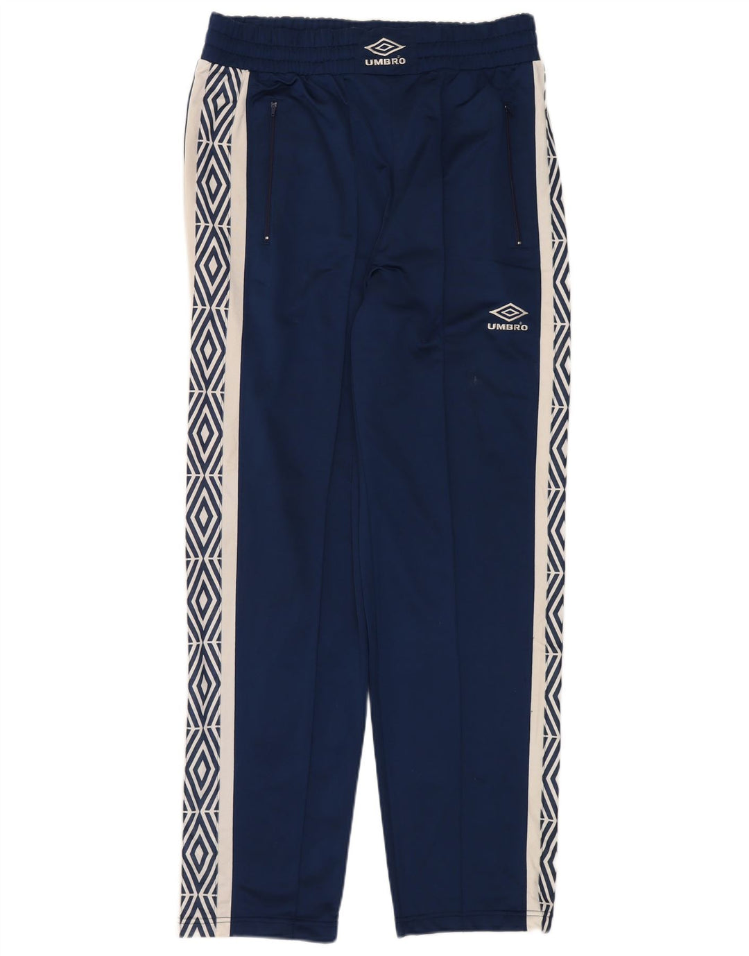 UMBRO Mens Graphic Tracksuit Trousers XL Navy Blue Colourblock Polyester