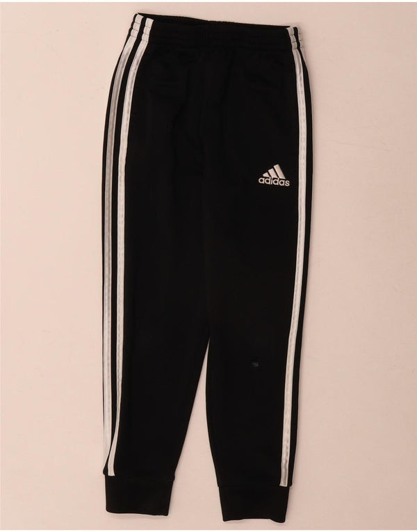 Adidas Boys Tracksuit Trousers Joggers 5-6 Years Black Polyester