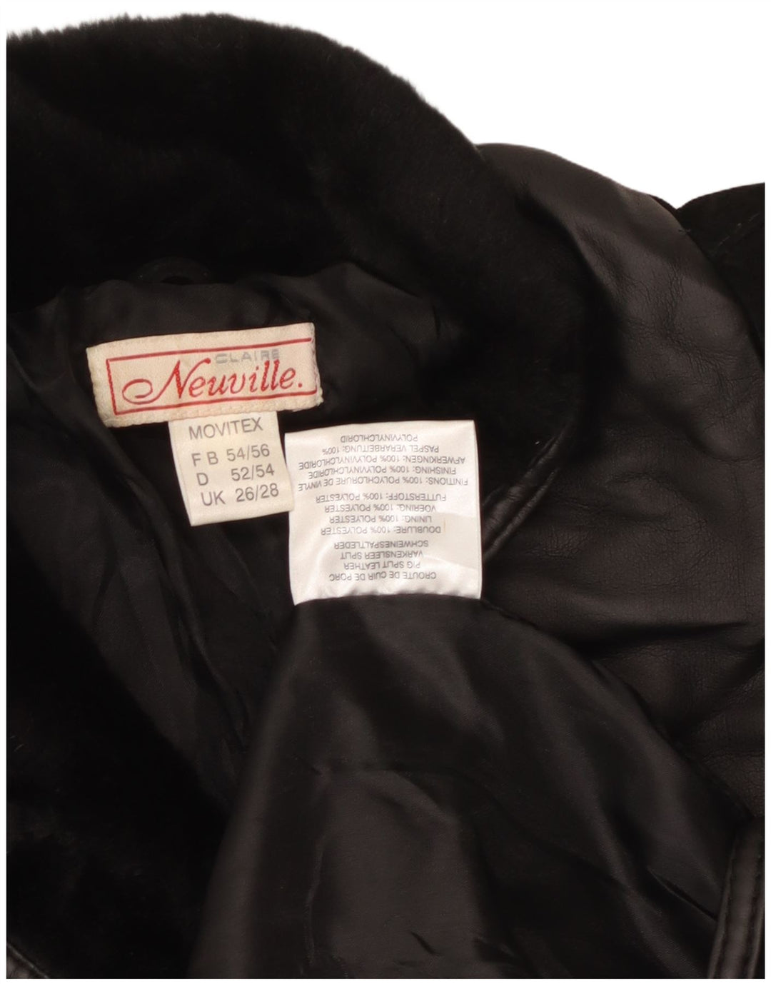 Neuville Womens Suede Jacket UK 26/28 5XL Black Leather