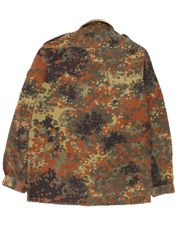 Vintage Mens Military Shirt Small Khaki Camouflage Cotton
