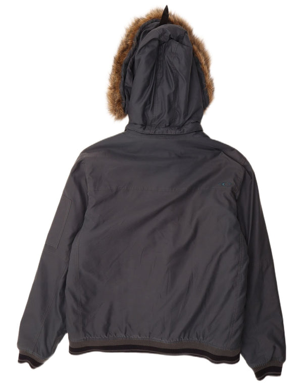 O'Neill Mens Hooded Bomber Jacket UK 40 Large Navy Blue Polyester