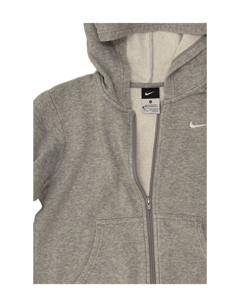 NIKE Boys Zip Hoodie Sweater 7-8 Years XL Grey Cotton | Vintage Nike | Thrift | Second-Hand Nike | Used Clothing | Messina Hembry 