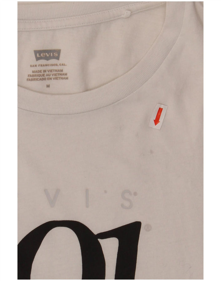 LEVI'S Womens Graphic T-Shirt Top UK 14 Medium White