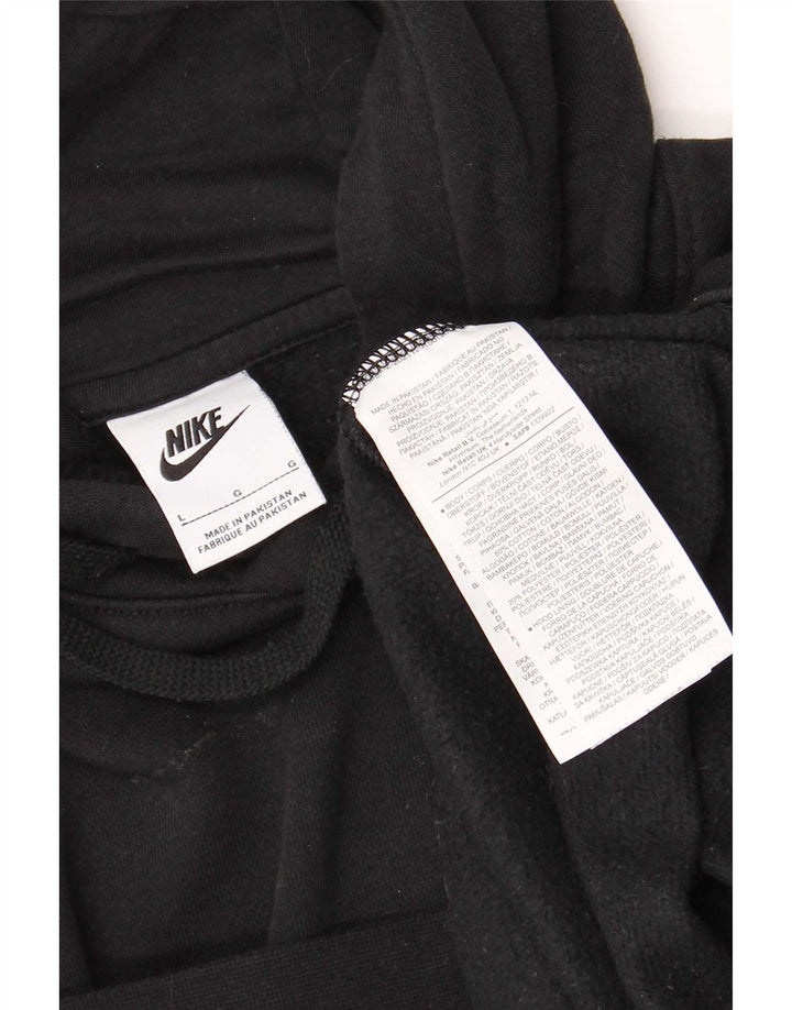Nike Mens Graphic Hoodie Jumper Large Black Cotton
