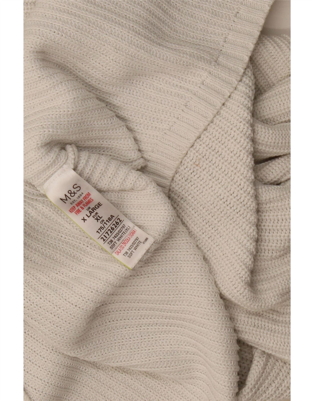 Marks & Spencer Womens Oversized Crew Neck Jumper Sweater UK 18 XL White