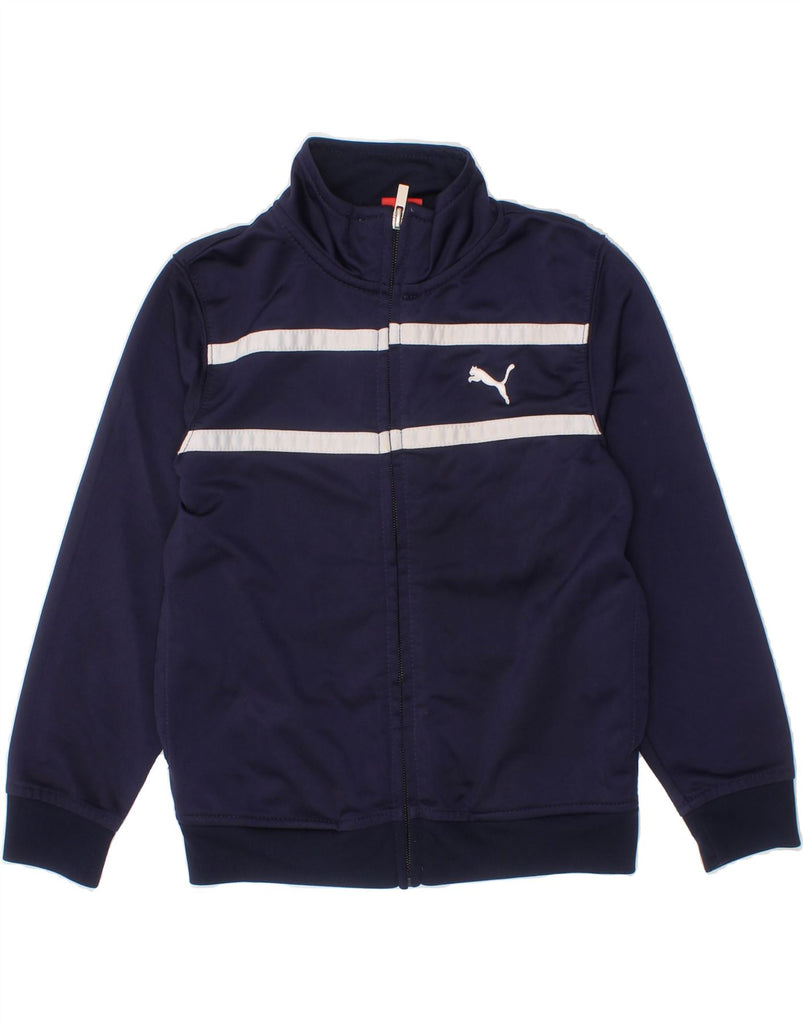 PUMA Boys Tracksuit Top Jacket 4-5 Years Navy Blue Polyester Vintage Puma and Second-Hand Puma from Messina Hembry 