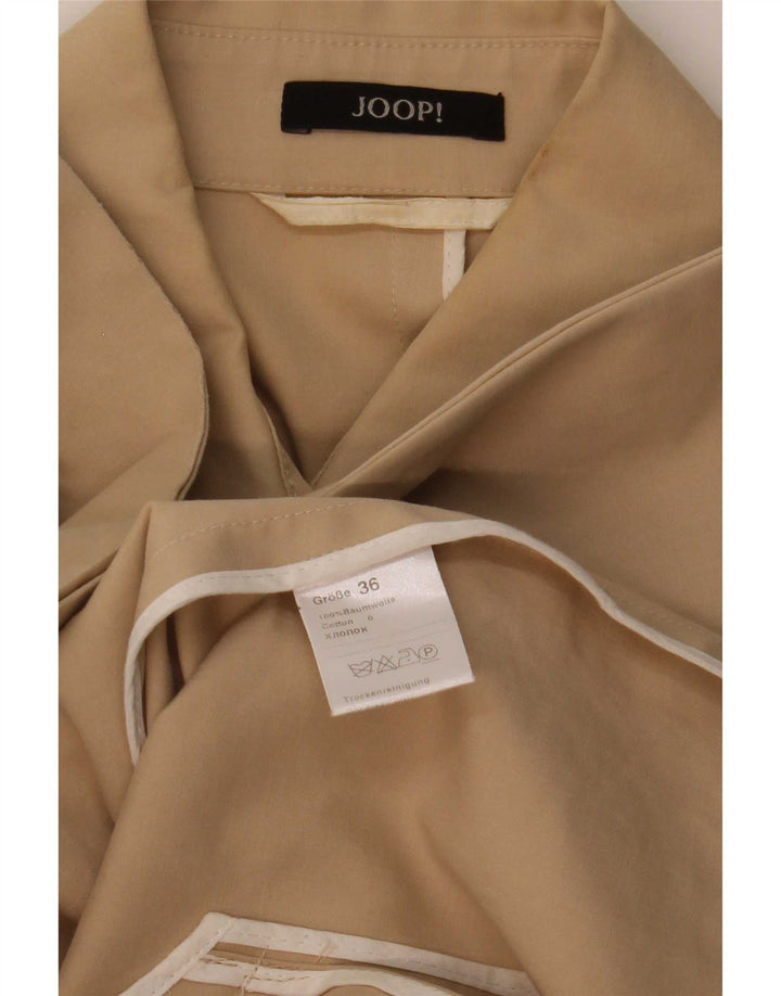 Joop Womens Overcoat EU 36 Small Beige Cotton