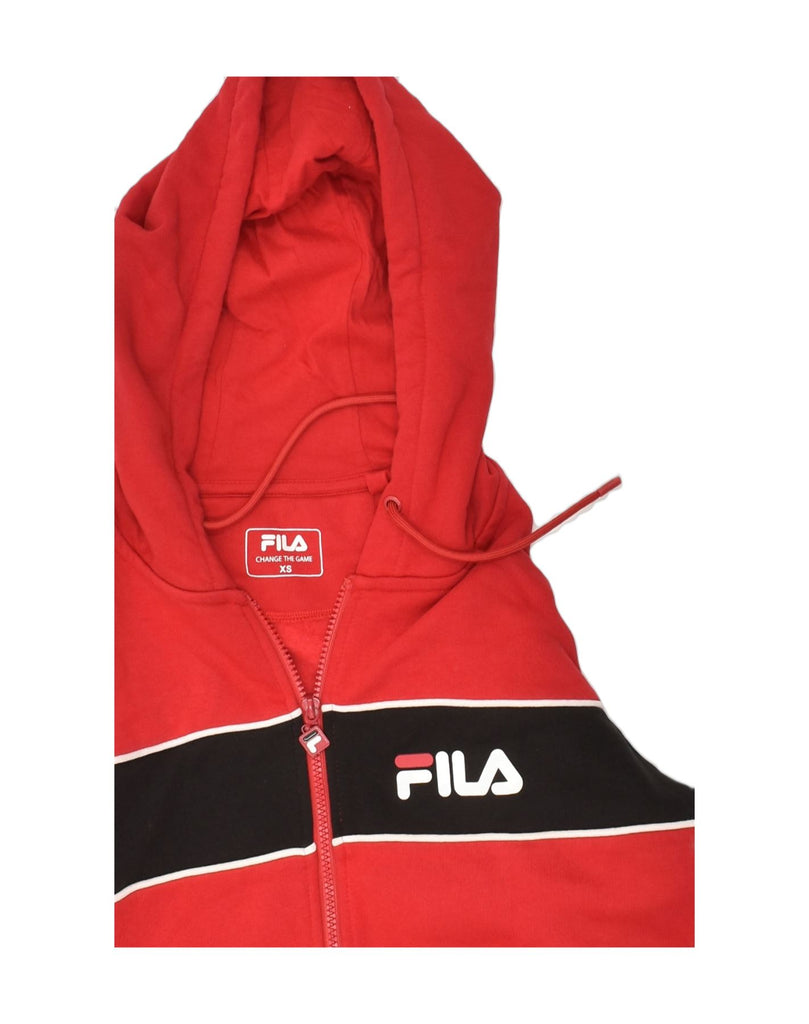 FILA Mens Zip Hoodie Sweater XS Red Cotton | Vintage Fila | Thrift | Second-Hand Fila | Used Clothing | Messina Hembry 