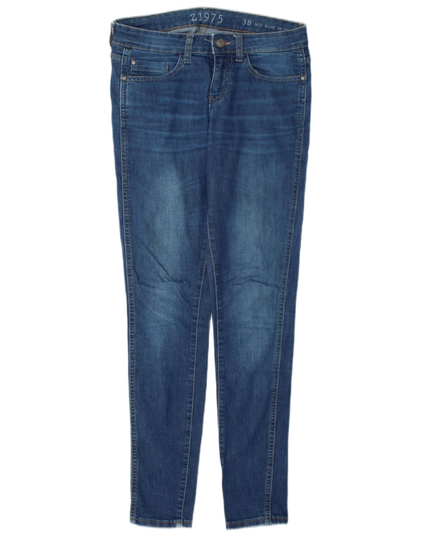 Zara Womens Mid Rise Skinny Jeans EU 38 Small W28 L30 Blue Cotton
