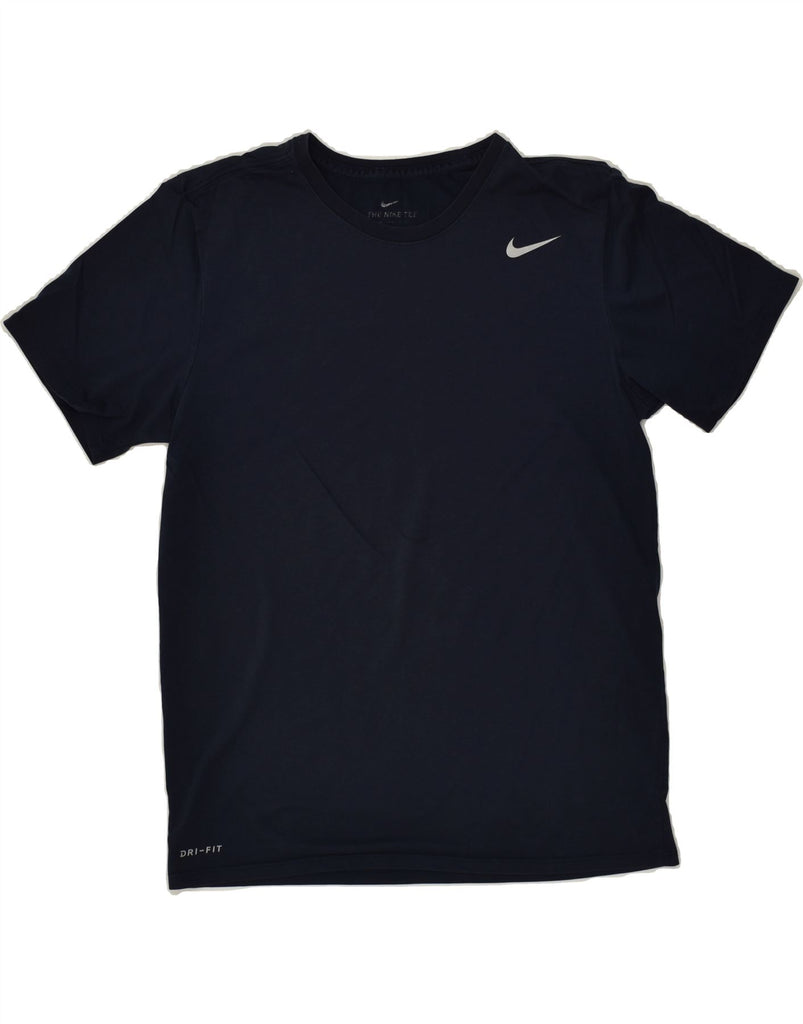 NIKE Mens Dri Fit T-Shirt Top Medium Navy Blue Cotton Vintage Nike and Second-Hand Nike from Messina Hembry 