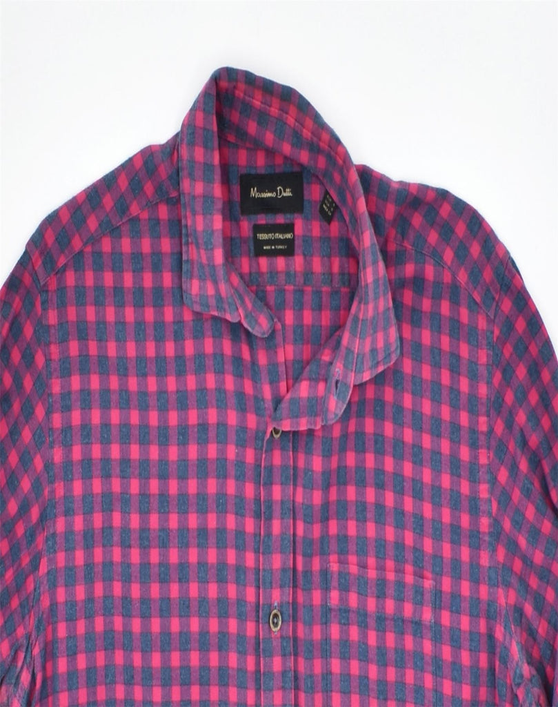 MASSIMO DUTTI Mens Shirt Small Purple Check | Vintage | Thrift | Second-Hand | Used Clothing | Messina Hembry 