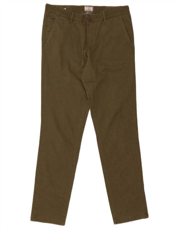 JACK & JONES Mens Slim Chino Trousers W32 L32 Khaki