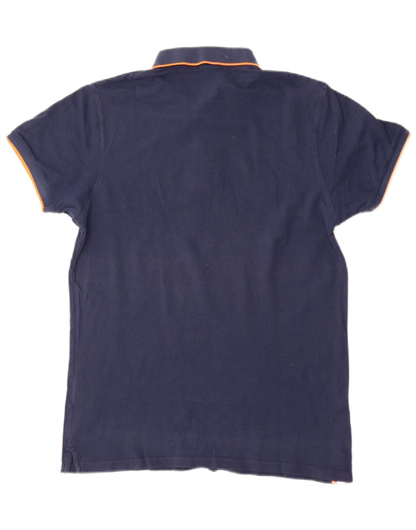 Liu Jo Mens Slim Fit Polo Shirt Large Navy Blue Cotton