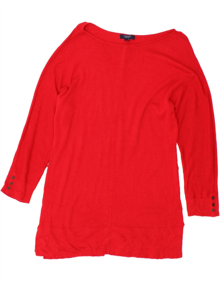 CHAPS Womens Boat Neck Jumper Sweater UK 16 Large Red Cotton Vintage Chaps and Second-Hand Chaps from Messina Hembry 