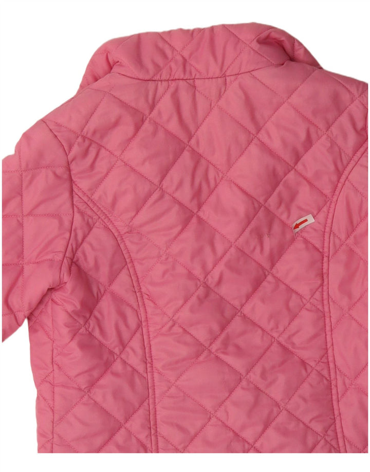 BENETTON Womens Quilted Jacket UK 8 Small Pink