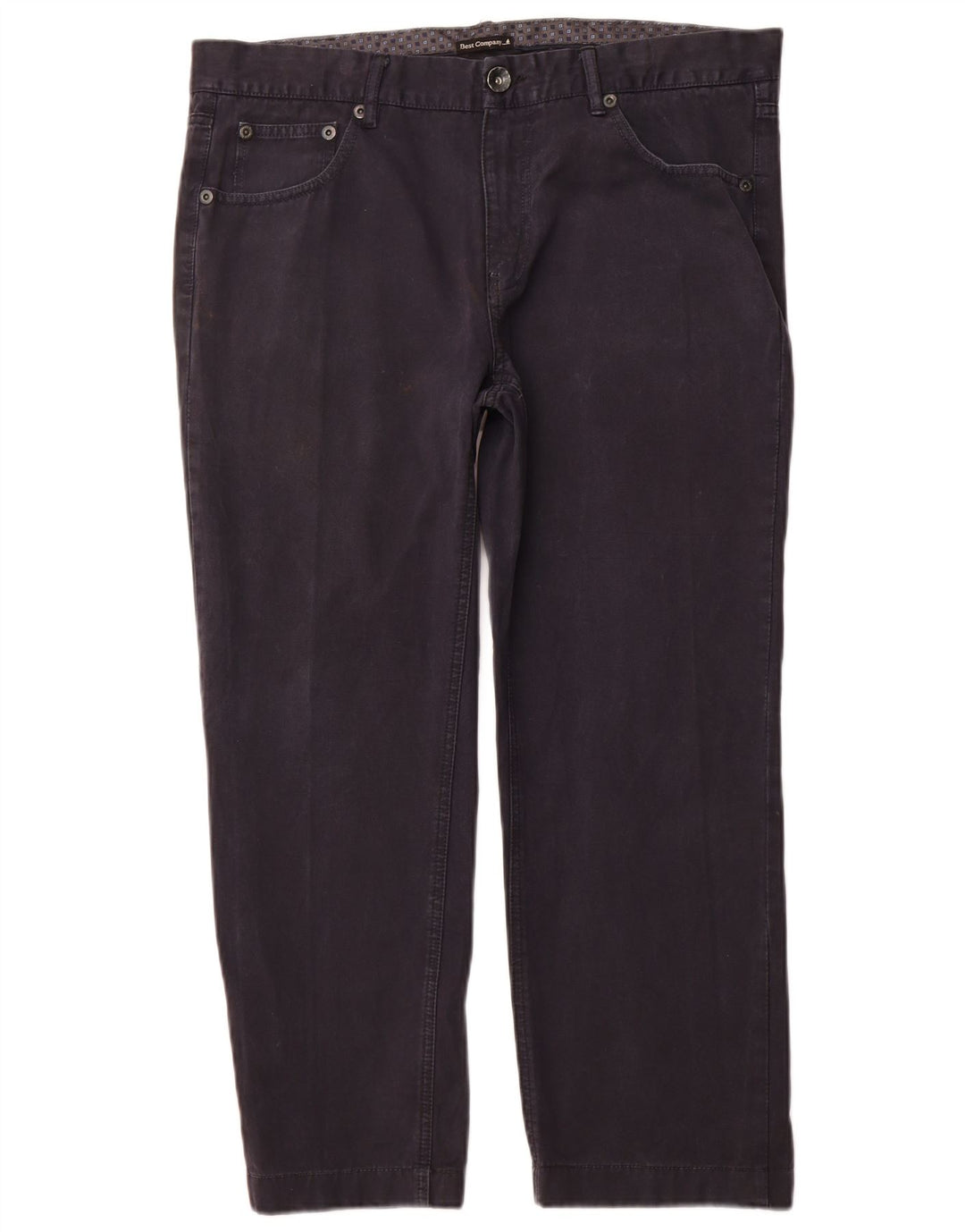 BEST COMPANY Mens Straight Casual Trousers EU 54 2XL W38 L26 Navy Blue