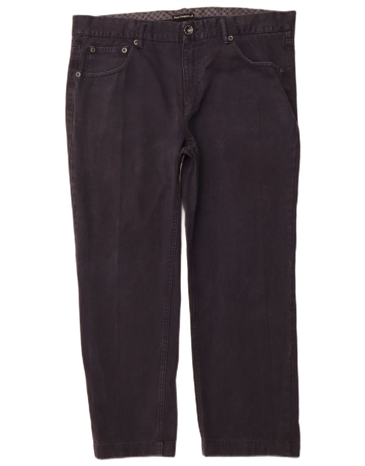 BEST COMPANY Mens Straight Casual Trousers EU 54 2XL W38 L26 Navy Blue