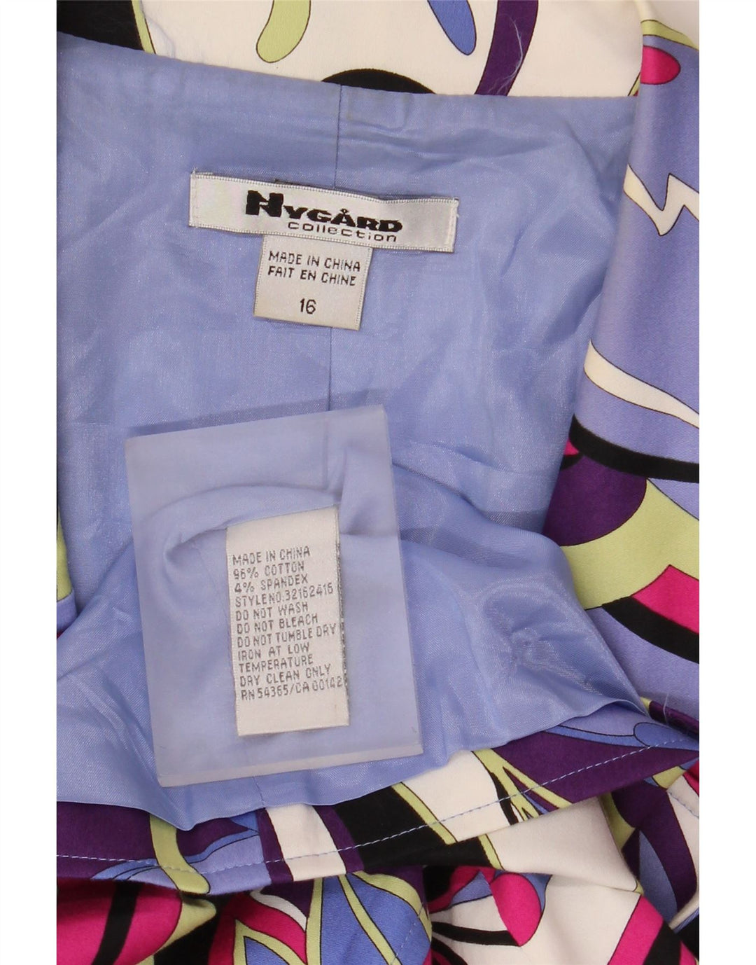 Nygard Womens 3 Button Blazer Jacket US 16 2XL Blue Floral Cotton
