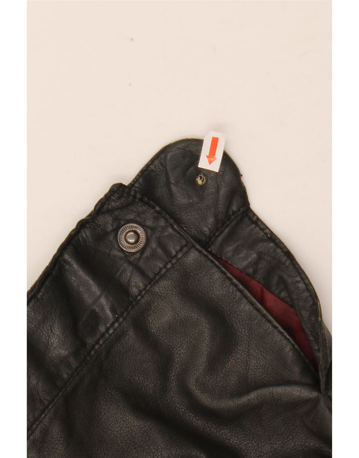 TED BAKER Mens Leather Jacket Size 5 XL Black Leather