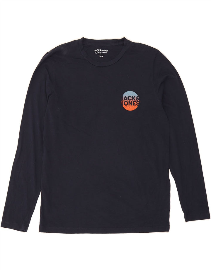 JACK & JONES Mens Top Long Sleeve Medium Navy Blue Cotton Vintage Jack & Jones and Second-Hand Jack & Jones from Messina Hembry 