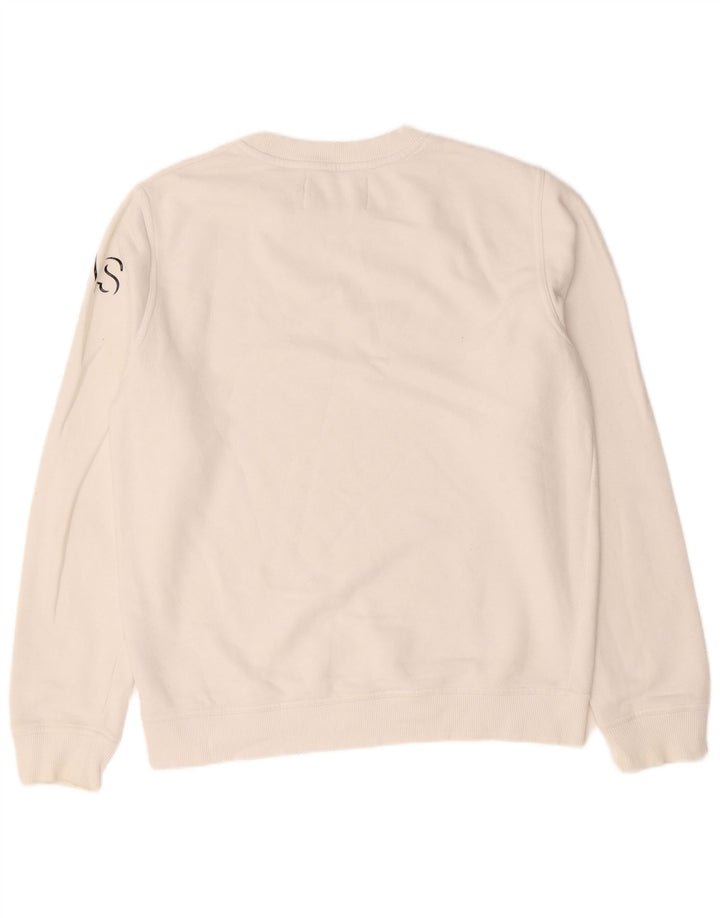 Calvin Klein Jeans Mens Graphic Sweatshirt Jumper Large White Cotton