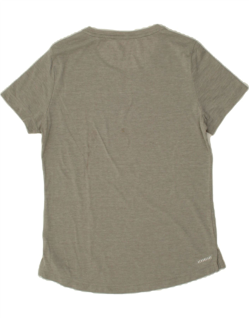 ADIDAS Womens Aeroready T-Shirt Top UK 12/14 Medium Grey Vintage Adidas and Second-Hand Adidas from Messina Hembry 