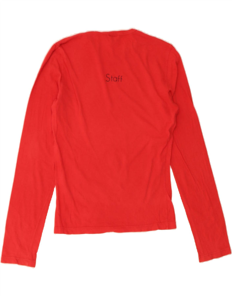 CALVIN KLEIN JEANS Womens Graphic Top Long Sleeve UK 12 Medium Red Cotton Vintage Calvin Klein Jeans and Second-Hand Calvin Klein Jeans from Messina Hembry 