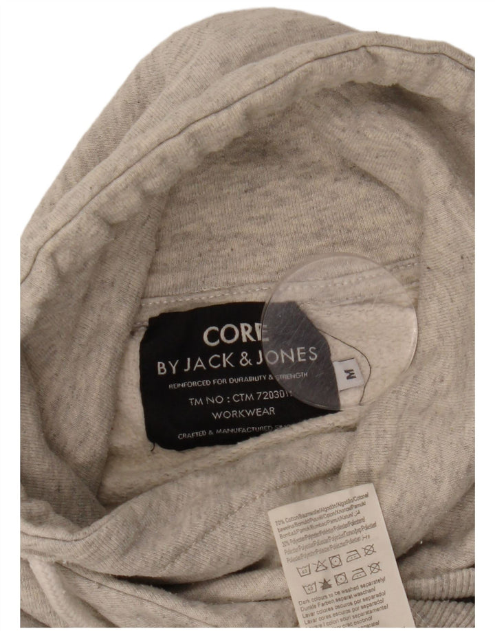 Jack & Jones Mens Graphic Hoodie Jumper Medium Grey Cotton