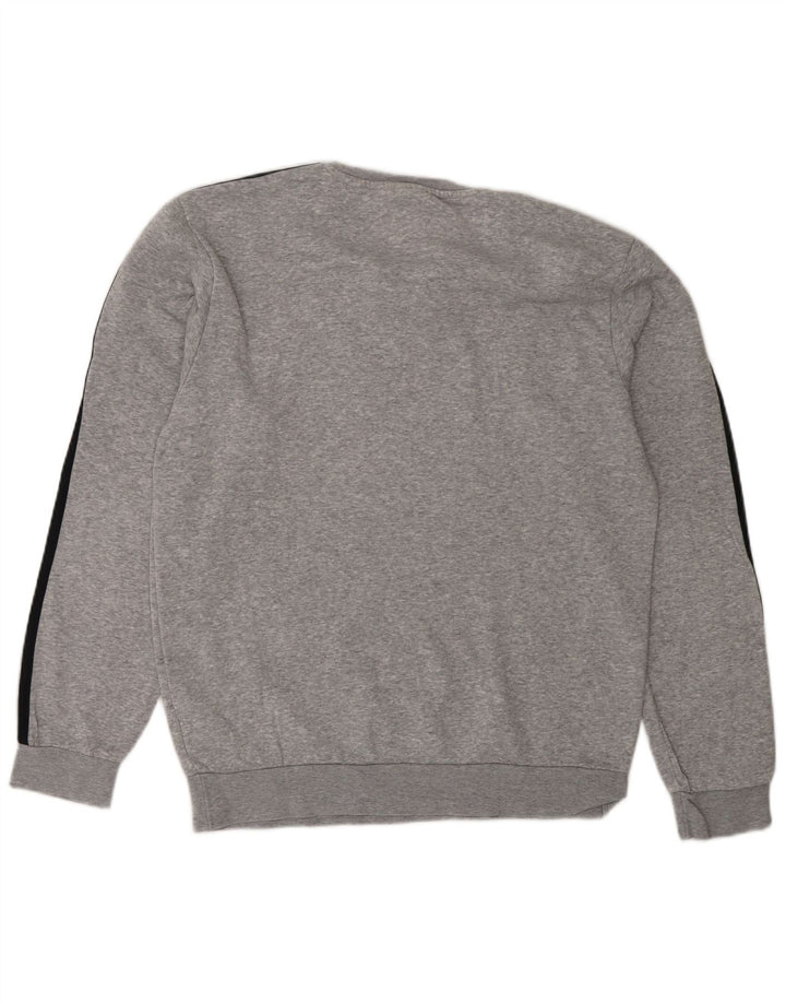 Adidas Mens Graphic Sweatshirt Jumper Small Grey Flecked Cotton