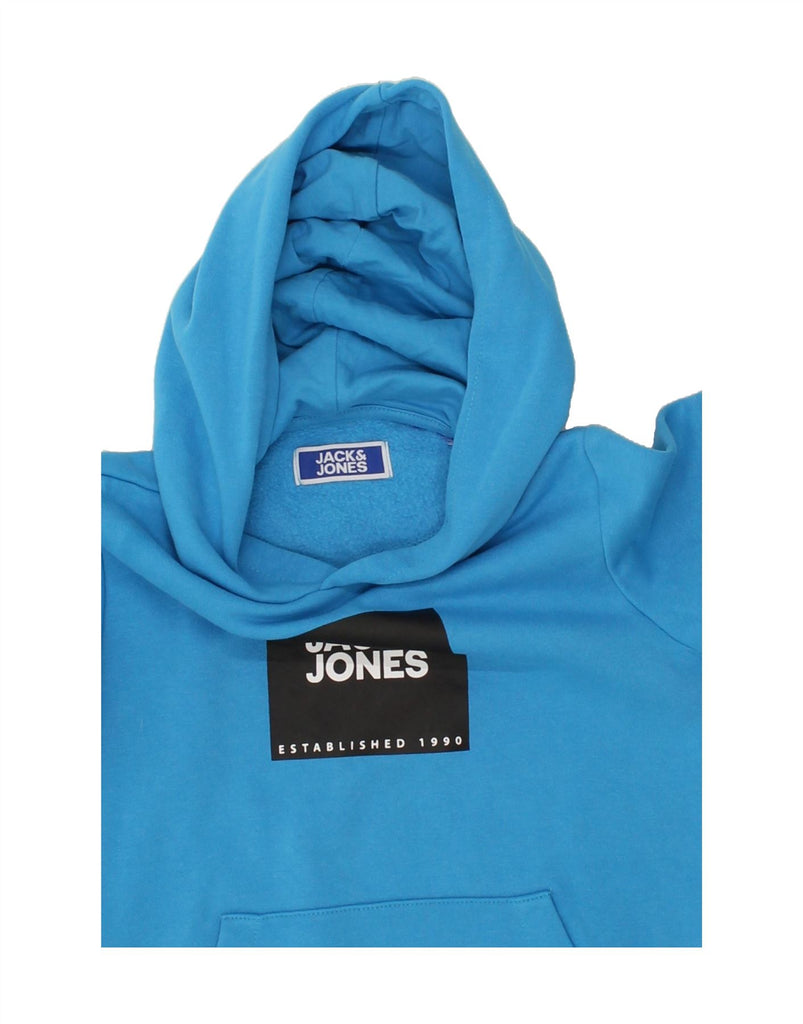 JACK & JONES Boys Graphic Hoodie Jumper 7-8 Years Blue Cotton | Vintage Jack & Jones | Thrift | Second-Hand Jack & Jones | Used Clothing | Messina Hembry 