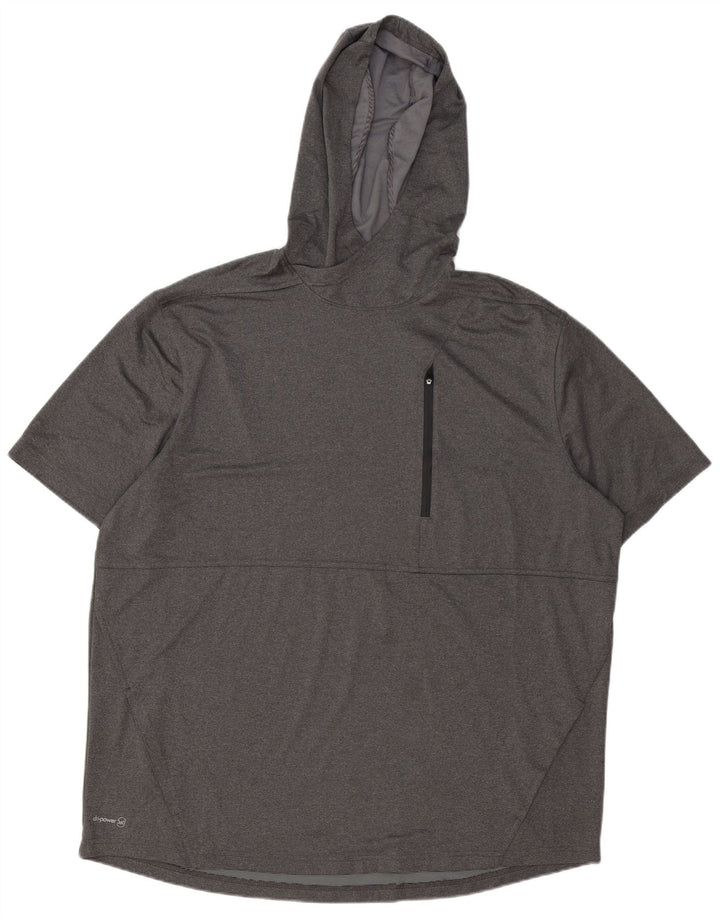 RUSSELL ATHLETIC Mens Hooded Pullover Tracksuit Top UK 50/52 2XL Grey