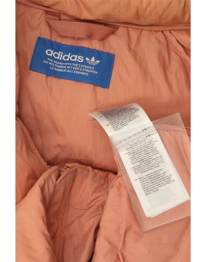 Adidas Mens Padded Jacket UK 40 Large Orange Nylon
