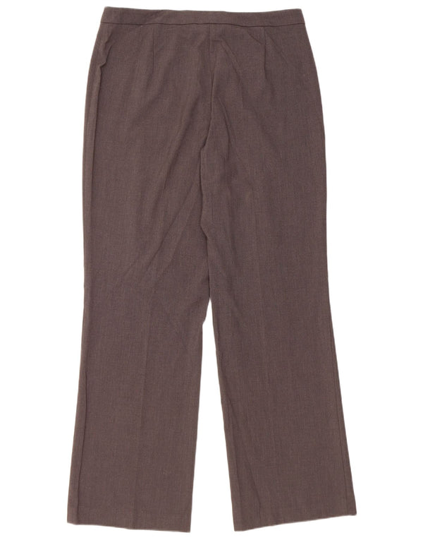 Marks & Spencer Womens Straight Casual Trousers UK 14 Medium W32 L31 Grey