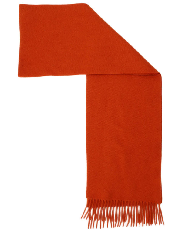 John Hanly Mens Rectangle Scarf One Size Orange Lambswool