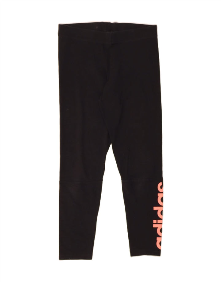 ADIDAS Womens Graphic Leggings UK 12 Medium  Black Vintage Adidas and Second-Hand Adidas from Messina Hembry 
