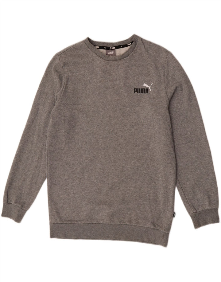 Puma Mens Sweatshirt Jumper Small Grey Flecked