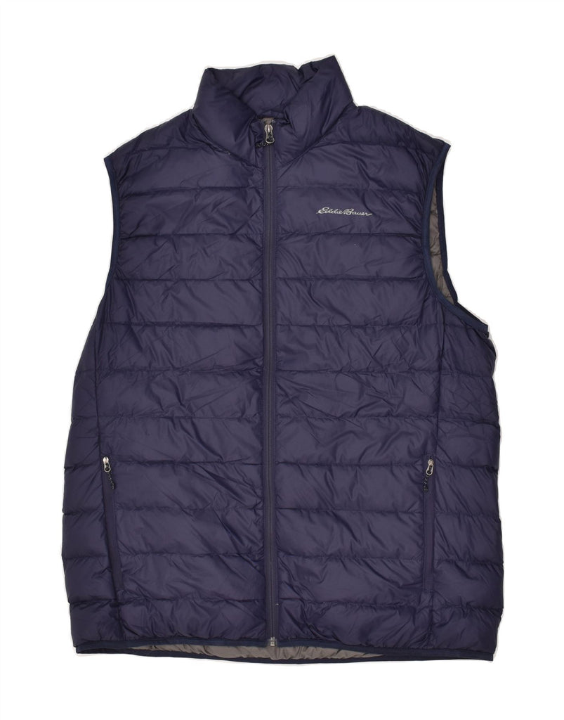 EDDIE BAUER Mens Padded Gilet UK 40 Large Navy Blue Nylon | Vintage Eddie Bauer | Thrift | Second-Hand Eddie Bauer | Used Clothing | Messina Hembry 