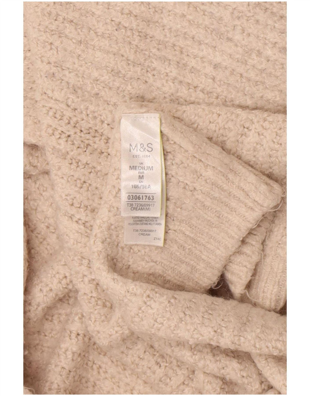 Marks & Spencer Womens Longline Cardigan Sweater UK 12 Medium Off White