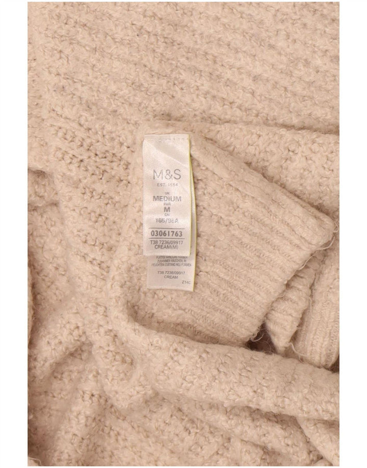 Marks & Spencer Womens Longline Cardigan Sweater UK 12 Medium Off White