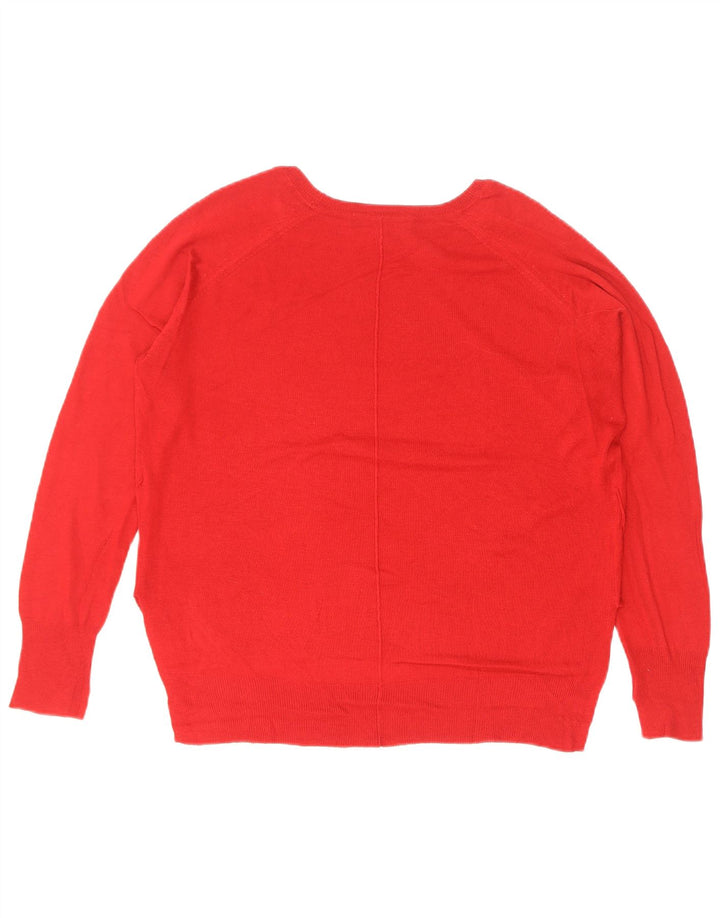 Zara Womens Oversized Boat Neck Jumper Sweater UK 10 Small Red