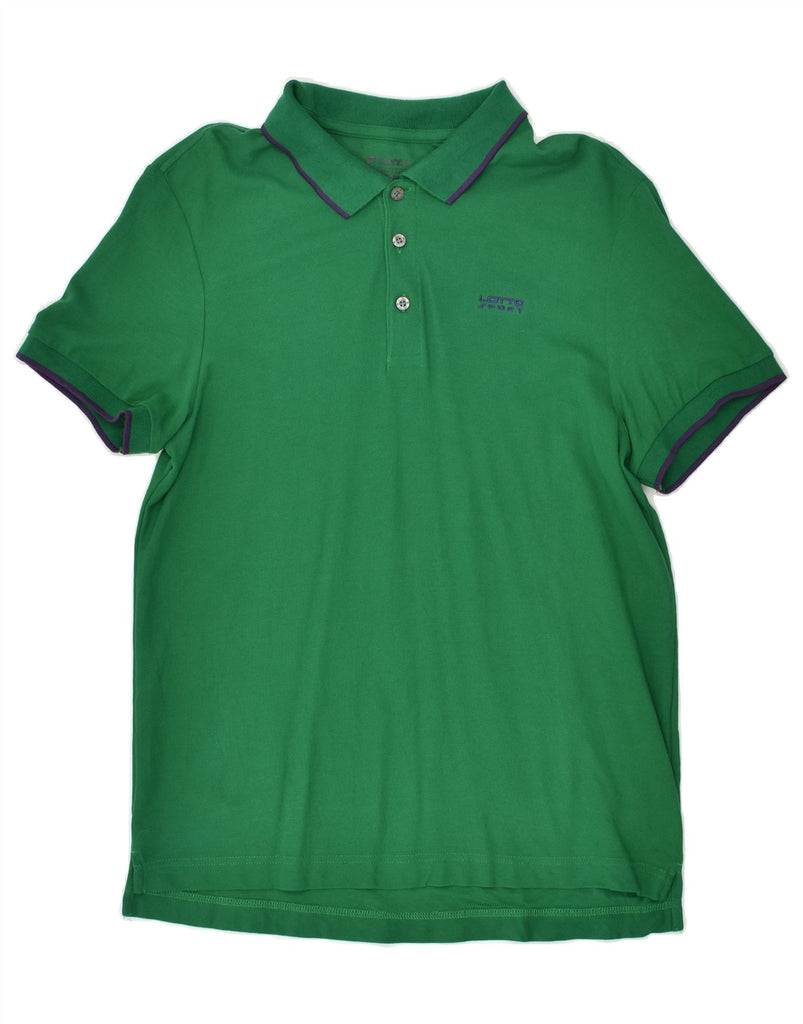 LOTTO Mens Polo Shirt Medium Green Cotton | Vintage Lotto | Thrift | Second-Hand Lotto | Used Clothing | Messina Hembry 