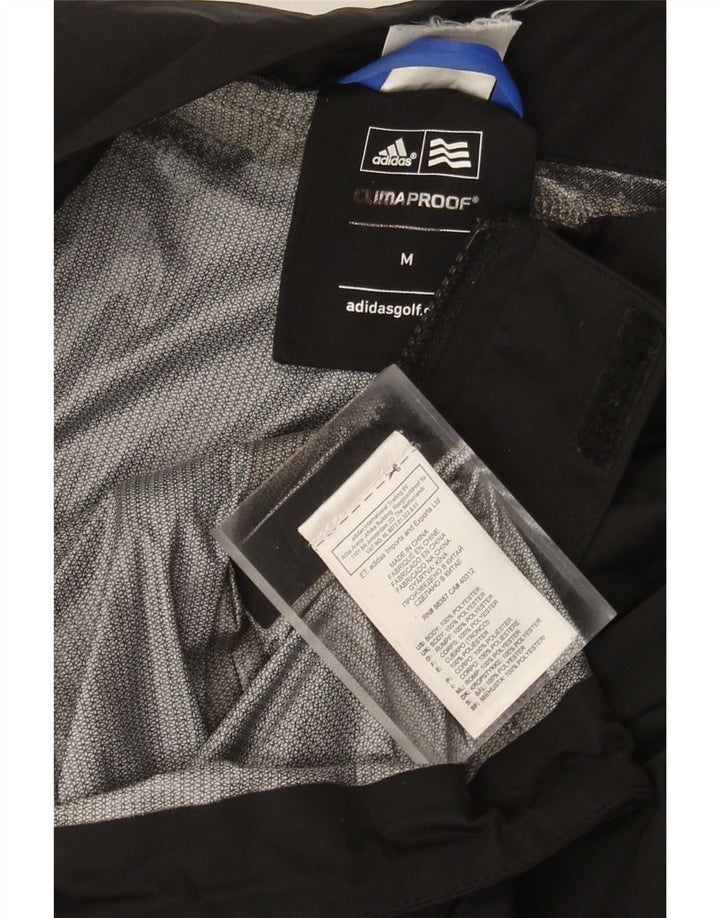 Adidas Mens Clima Proof Graphic Rain Jacket UK 38 Medium Black Polyester