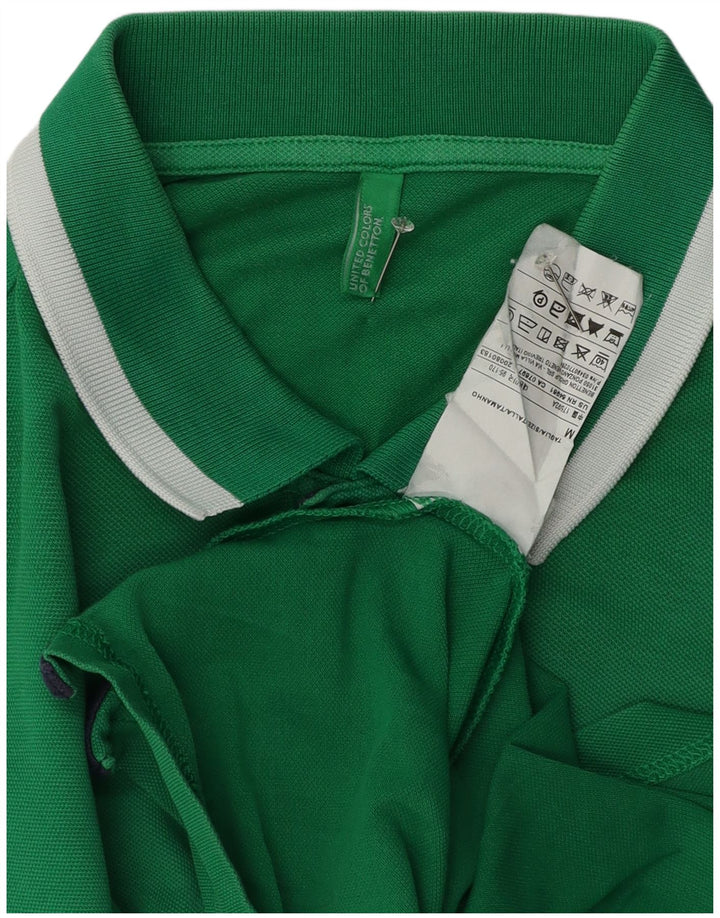 Benetton Mens Polo Shirt Medium Green Cotton