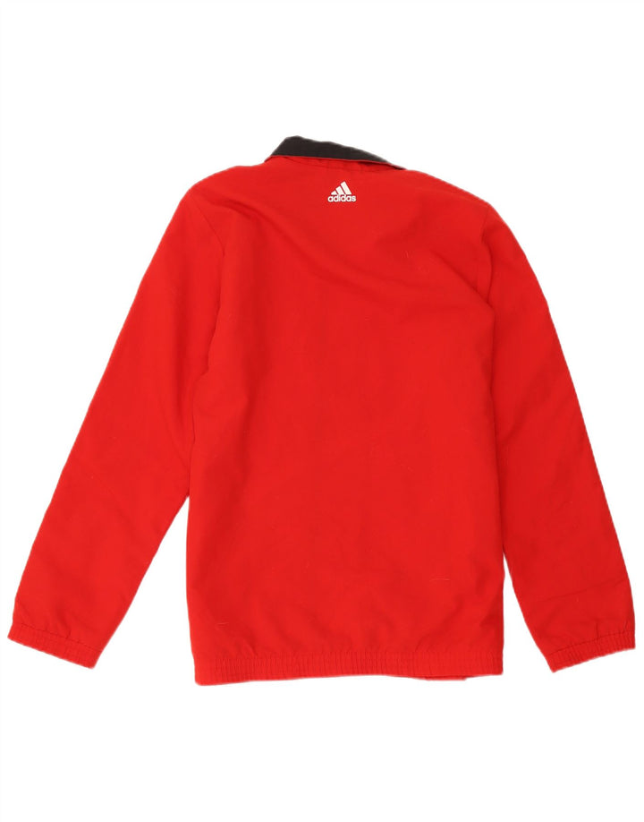 Adidas Boys Graphic Tracksuit Top Jacket 13-14 Years Red Polyester