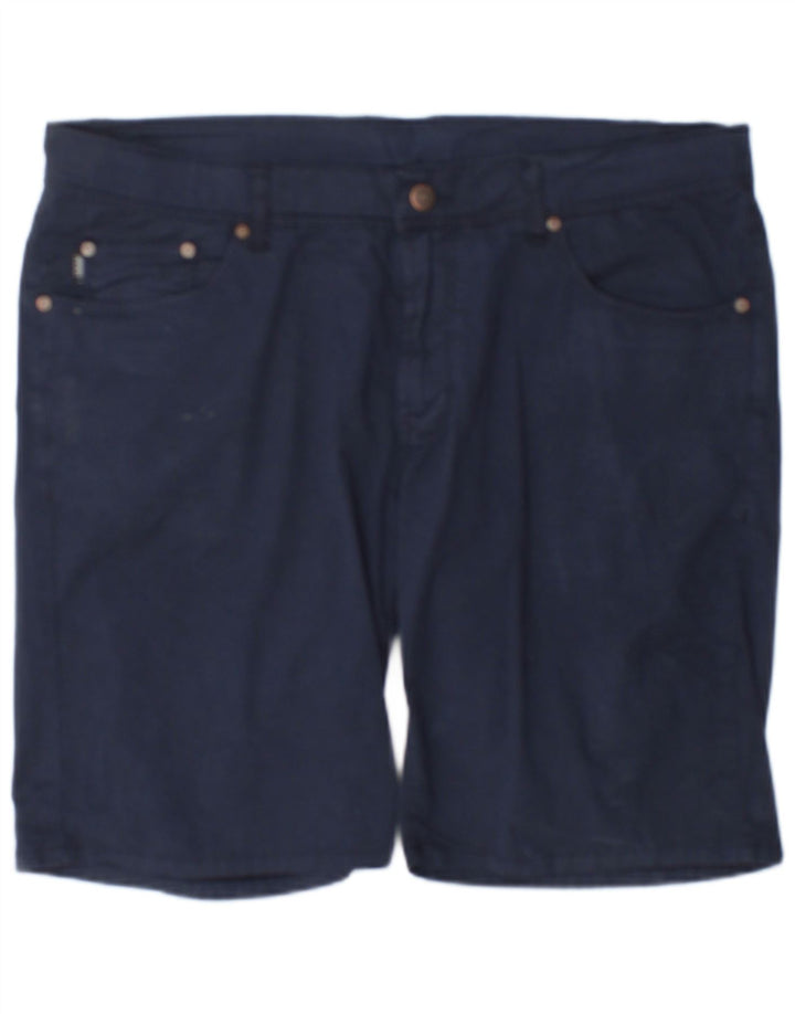 Armani Mens Casual Shorts W36 Large Navy Blue Cotton