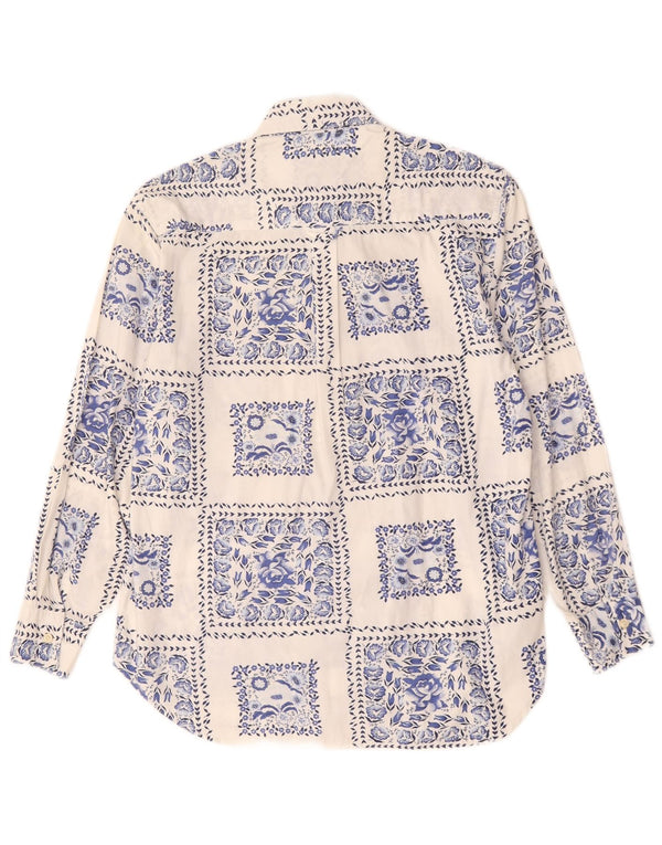 Collection Womens Shirt Size 42/44 Large White Floral Cotton
