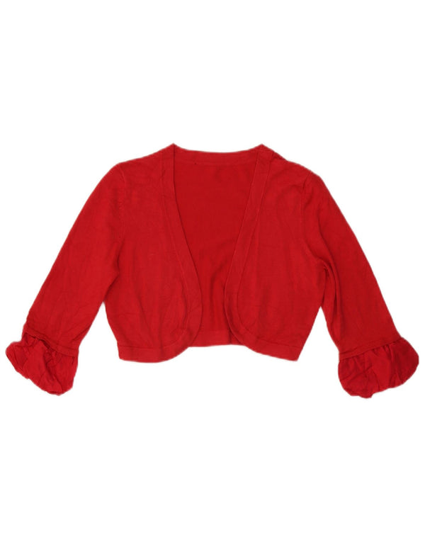 Coast Womens 3/4 Sleeve Bolero Cardigan Sweater UK 10 Small Red Viscose