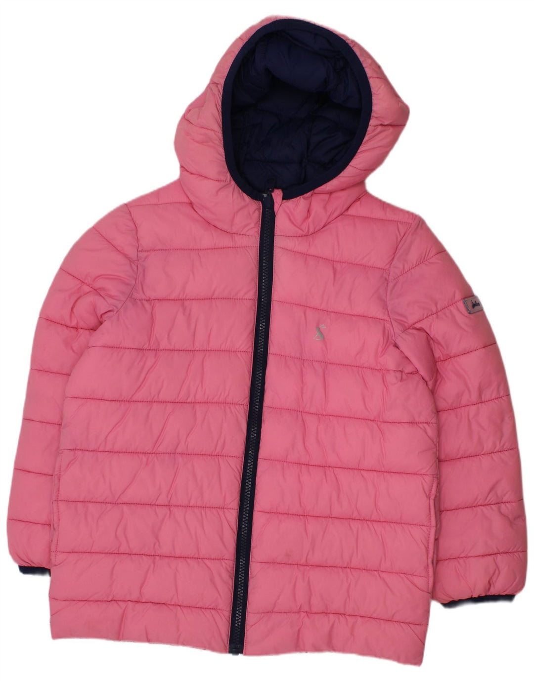 JOULES Girls Hooded Padded Jacket 6-7 Years Pink Polyamide