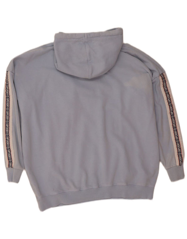 Superdry Womens Graphic Oversized Hoodie Jumper UK 16 Large  Blue Cotton