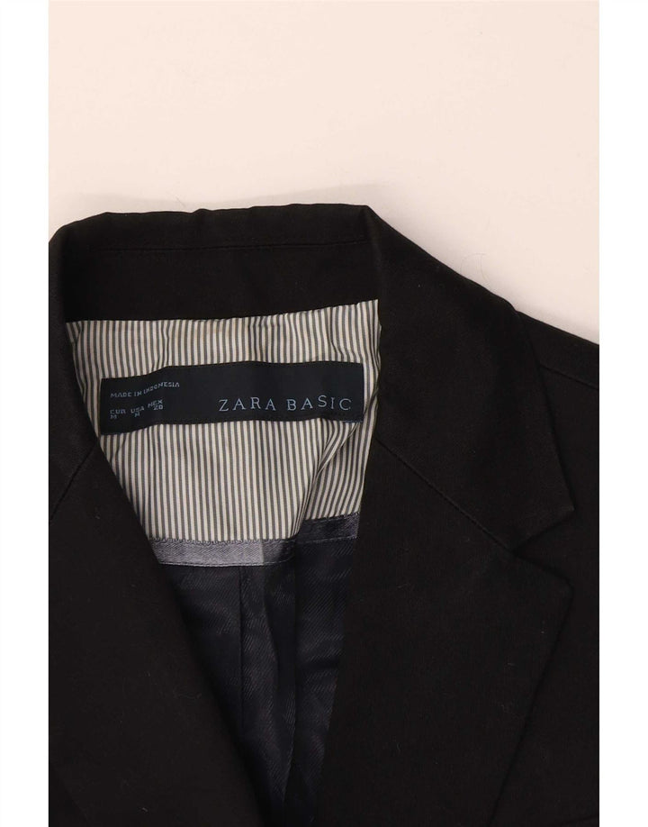 Zara Womens 1 Button Blazer Jacket UK 12 Medium Black
